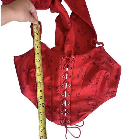 NWT For love & Lemons Lillian Red Floral Corset Top Rose Romantic Whimsigoth XXS - Picture 15 of 15